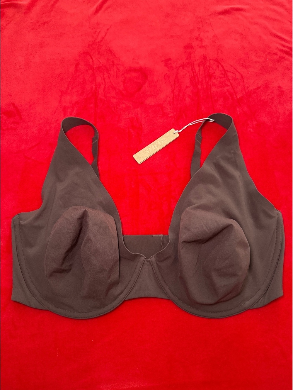 Skims Fits Everybody High Apex Unlined Bra Color Cocoa Size 42DDD